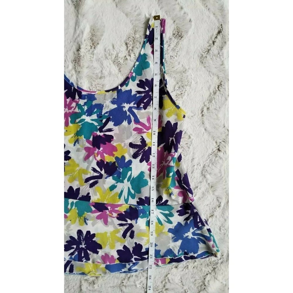 Gap White Springtime Multicolor Floral Sleeveless Top Size S - Picture 8 of 9